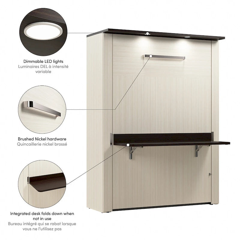 Lit escamotable complet Lumina 61W avec bureau de Bestar