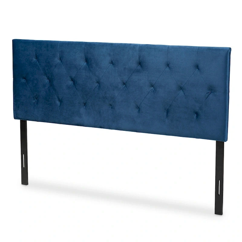 Tête de lit tapissée en velours Felix moderne et contemporaine - Bleu marine