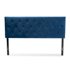 Tête de lit tapissée en velours Felix moderne et contemporaine - Bleu marine