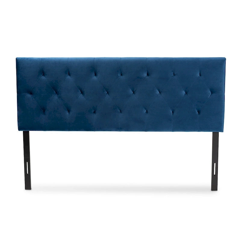 Tête de lit tapissée en velours Felix moderne et contemporaine - Bleu marine