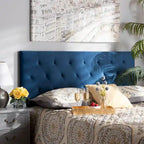 Tête de lit tapissée en velours Felix moderne et contemporaine - Bleu marine