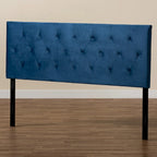 Tête de lit tapissée en velours Felix moderne et contemporaine - Bleu marine