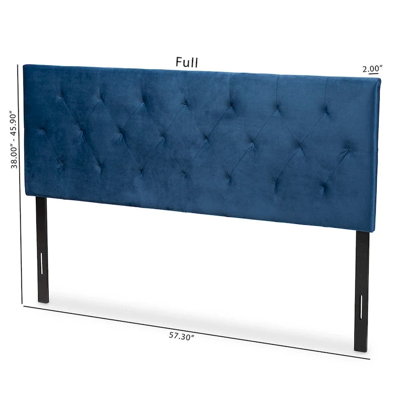 Tête de lit tapissée en velours Felix moderne et contemporaine - Bleu marine