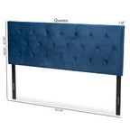 Tête de lit tapissée en velours Felix moderne et contemporaine - Bleu marine
