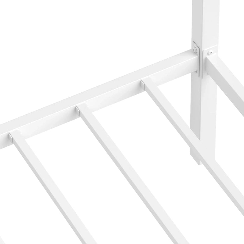Lit plateforme à baldaquin King en métal blanc