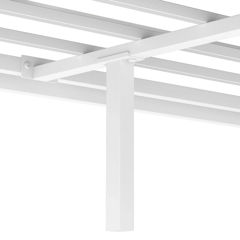Lit plateforme à baldaquin King en métal blanc