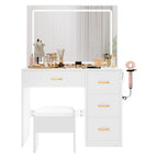 Coiffeuse avec miroir lumineux - 90L x 40L x 136H cm