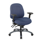 Fauteuil de bureau multifonction à mi-dossier avec glissière d'assise et base en finition titane