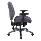 Fauteuil de bureau multifonction à mi-dossier avec glissière d'assise et base en finition titane