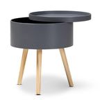 Table d'appoint Jessen en bois, style moderne du milieu du siècle, avec plateau amovible