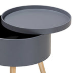 Table d'appoint Jessen en bois, style moderne du milieu du siècle, avec plateau amovible