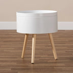 Table d'appoint Jessen en bois, style moderne du milieu du siècle, avec plateau amovible