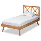 Lit plateforme Galvin en bois brun contemporain