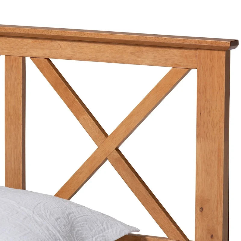 Lit plateforme Galvin en bois brun contemporain