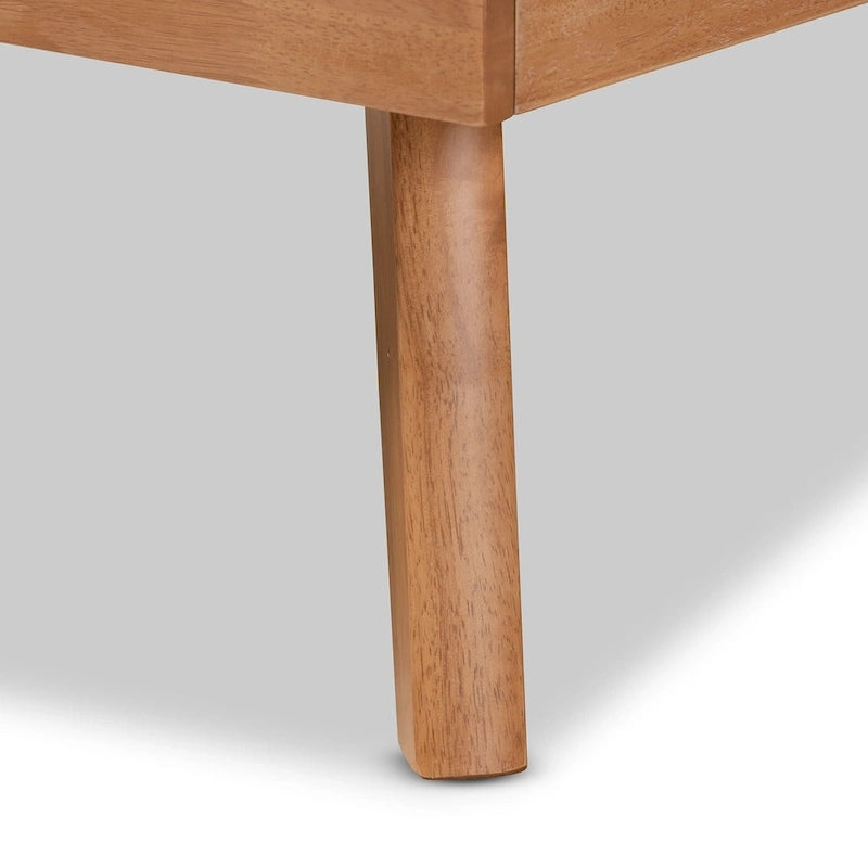 Lit plateforme Galvin en bois brun contemporain