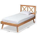 Lit plateforme Galvin en bois brun contemporain