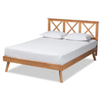 Lit plateforme Galvin en bois brun contemporain