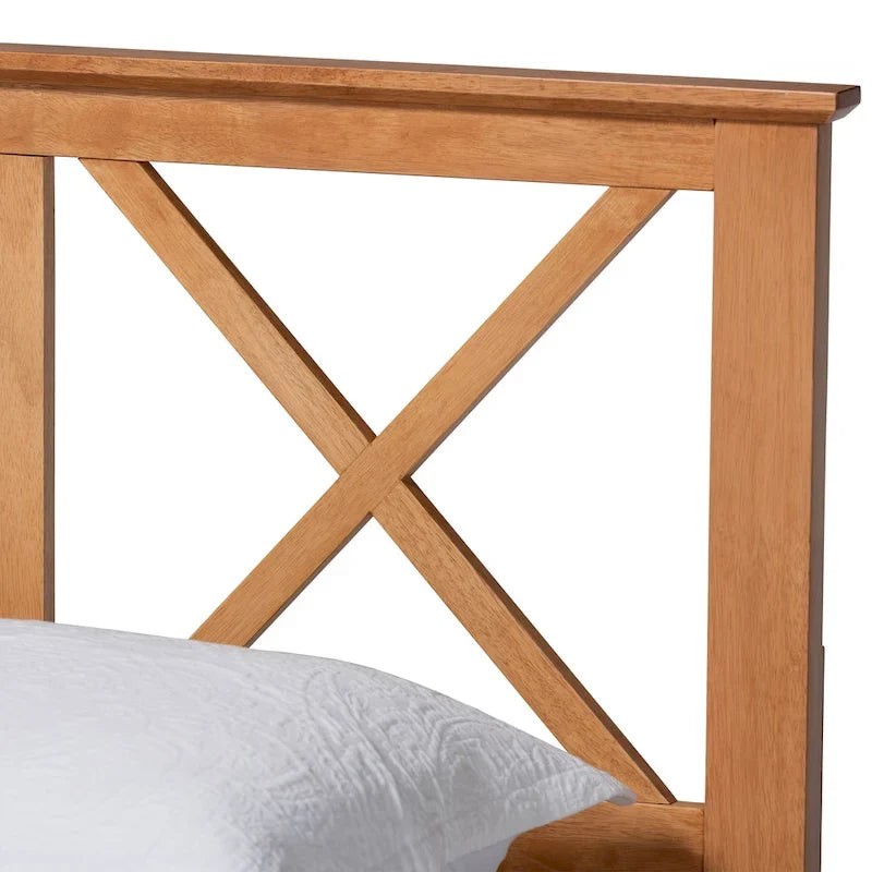 Lit plateforme Galvin en bois brun contemporain