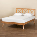 Lit plateforme Galvin en bois brun contemporain