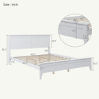 Lit plateforme Queen en bois massif