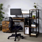 Bureau d'ordinateur en bois avec tiroir à clavier
