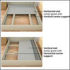 0,75 support de matelas vertical standard lattes de bois avec housse.