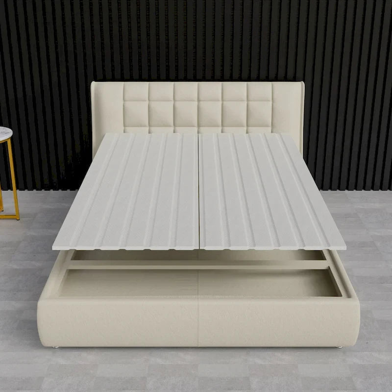 0,75 support de matelas vertical standard lattes de bois avec housse.