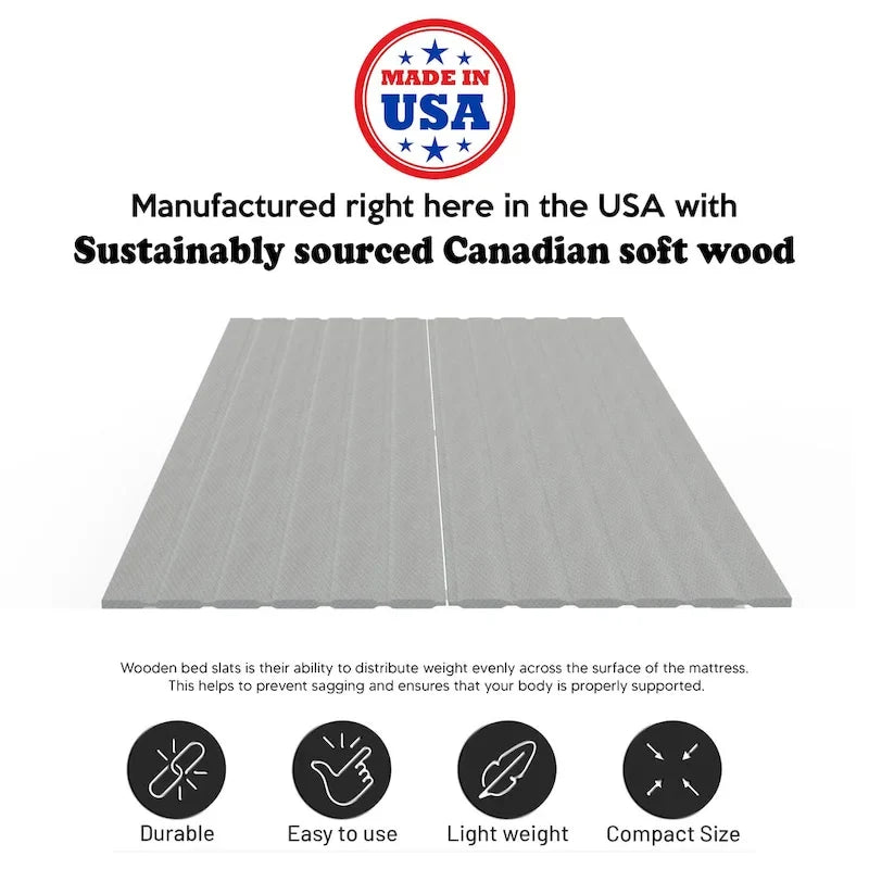 0,75 support de matelas vertical standard lattes de bois avec housse.