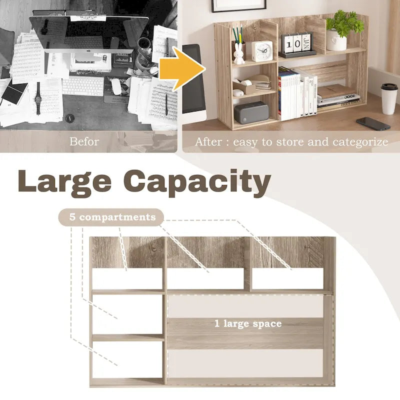 Étagère de rangement de bureau multi-compartiments pour la maison et la salle de bain