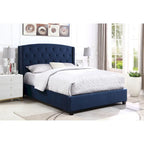 Lit capitonné Summit Wingback de Roundhill Furniture avec clous décoratifs