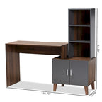 Bureau de rangement Jaeger bicolore marron et gris foncé en bois avec étagères