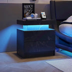 Table de chevet à 2 tiroirs avec lumières LED
