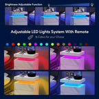 Table de chevet à 2 tiroirs avec lumières LED