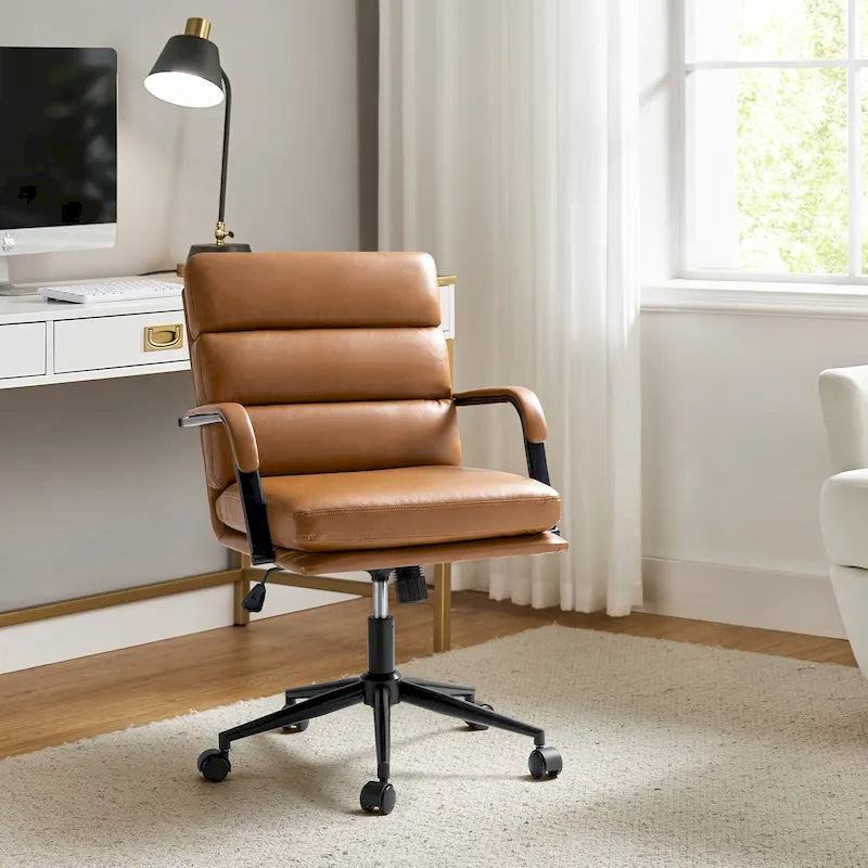 Fauteuil en similicuir moderne Task avec blocage de l'inclinaison et inclinaison centrale par