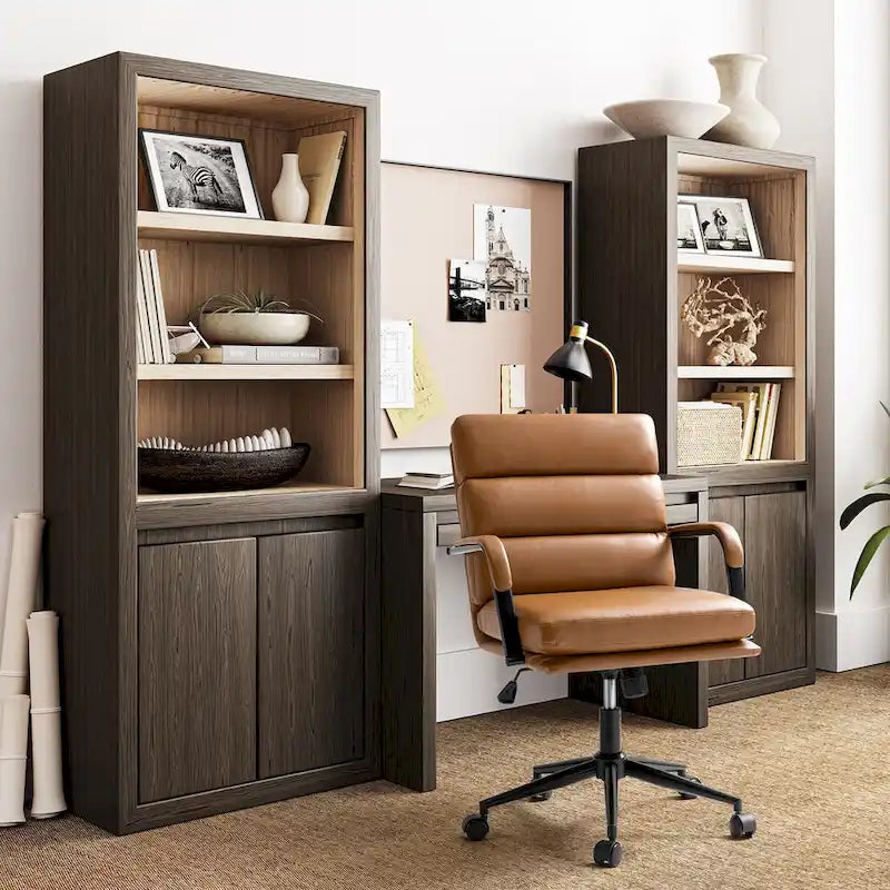 Fauteuil en similicuir moderne Task avec blocage de l'inclinaison et inclinaison centrale par