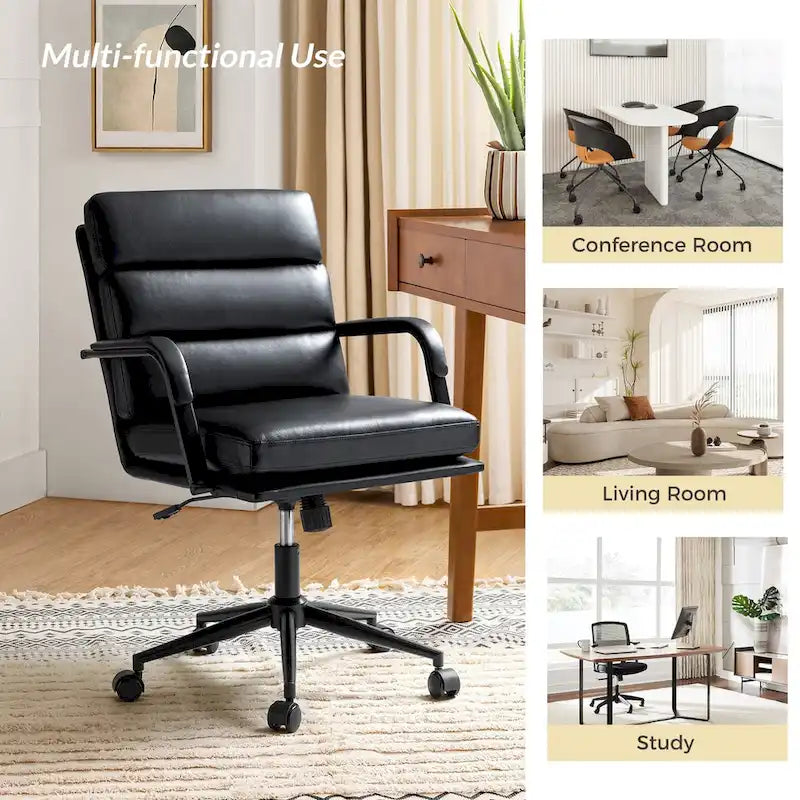 Fauteuil en similicuir moderne Task avec blocage de l'inclinaison et inclinaison centrale par
