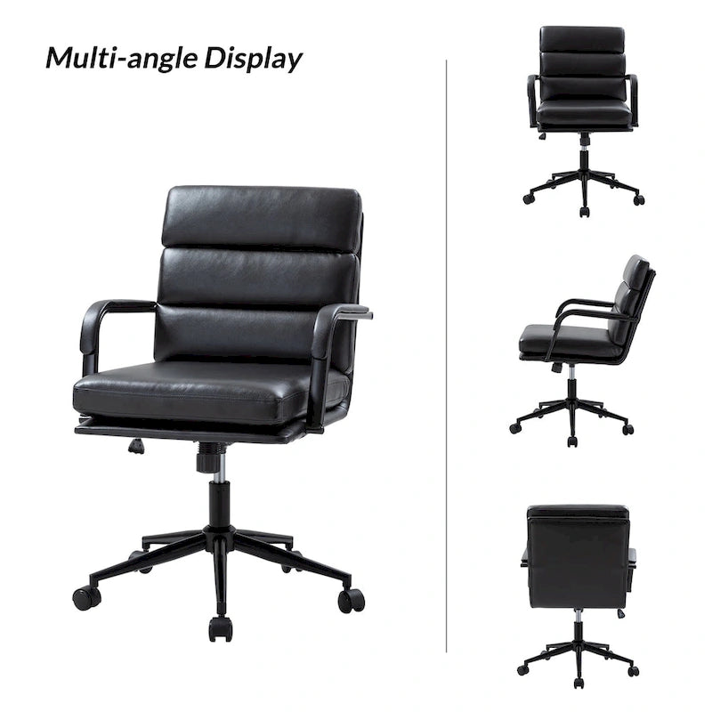 Fauteuil en similicuir moderne Task avec blocage de l'inclinaison et inclinaison centrale par