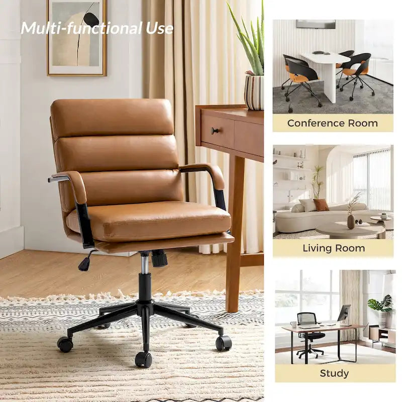 Fauteuil en similicuir moderne Task avec blocage de l'inclinaison et inclinaison centrale par