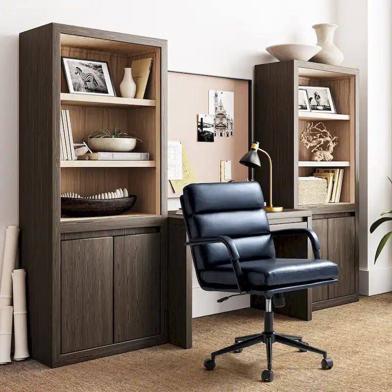Fauteuil en similicuir moderne Task avec blocage de l'inclinaison et inclinaison centrale par