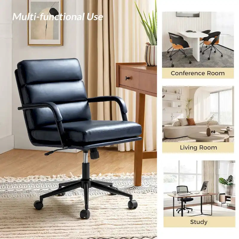 Fauteuil en similicuir moderne Task avec blocage de l'inclinaison et inclinaison centrale par