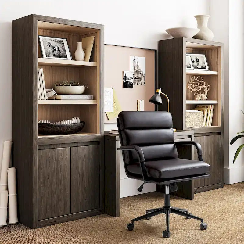 Fauteuil en similicuir moderne Task avec blocage de l'inclinaison et inclinaison centrale par