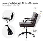 Fauteuil en similicuir moderne Task avec blocage de l'inclinaison et inclinaison centrale par