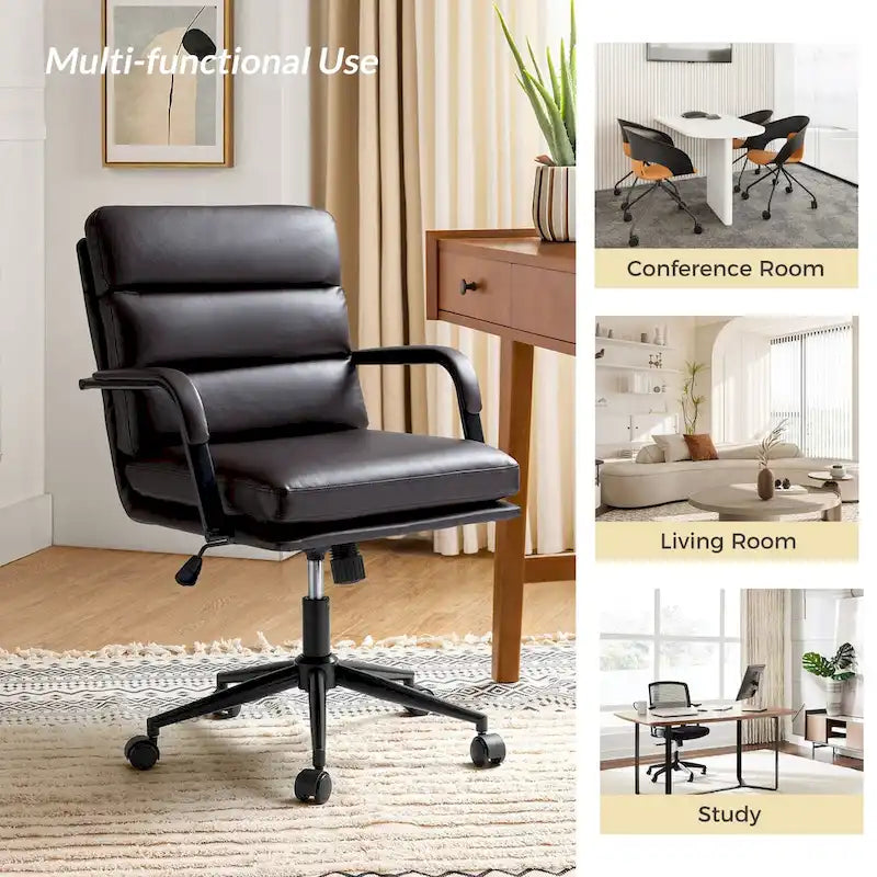 Fauteuil en similicuir moderne Task avec blocage de l'inclinaison et inclinaison centrale par