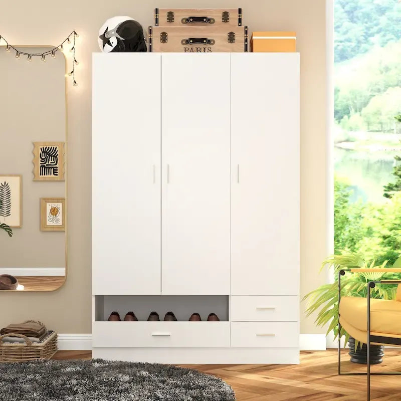 Armoire, Solution de rangement, Penderie modulable, Coiffeuse avec miroir
