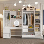 Armoire, Solution de rangement, Penderie modulable, Coiffeuse avec miroir