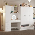 Armoire, Solution de rangement, Penderie modulable, Coiffeuse avec miroir