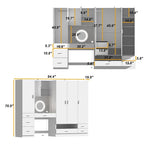 Armoire, Solution de rangement, Penderie modulable, Coiffeuse avec miroir