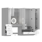 Armoire, Solution de rangement, Penderie modulable, Coiffeuse avec miroir