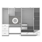 Armoire, Solution de rangement, Penderie modulable, Coiffeuse avec miroir