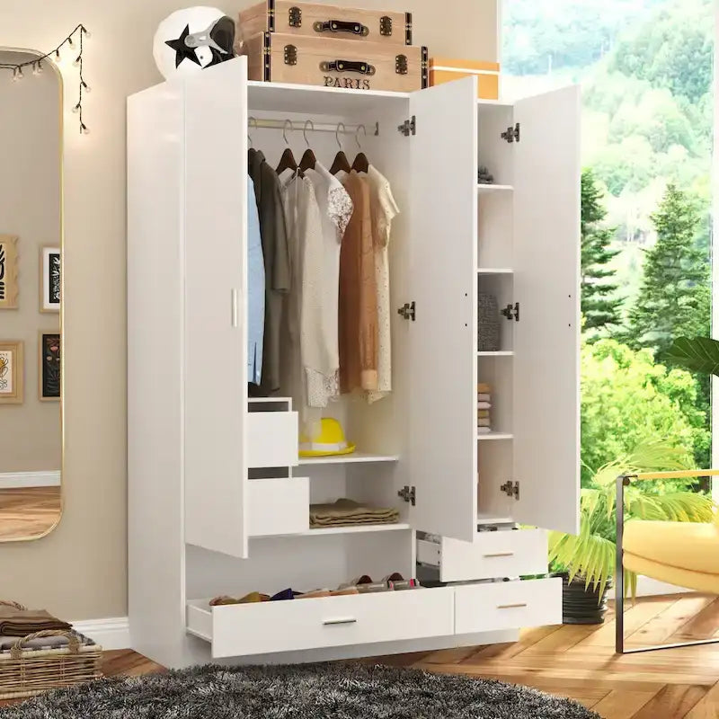 Armoire, Solution de rangement, Penderie modulable, Coiffeuse avec miroir